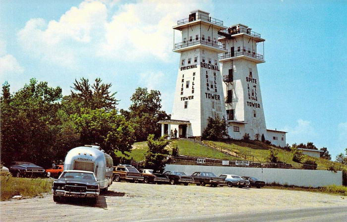 Irish Hills Towers - Old Postcard View (newer photo)
